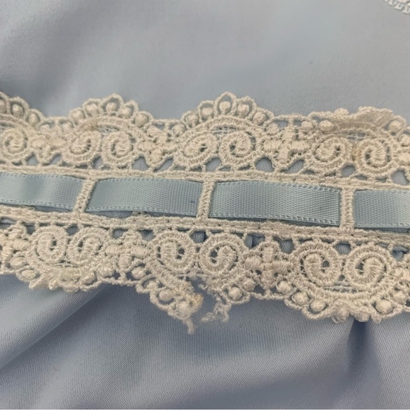 Charter Club Long Lawn Satin Nightgown Blue Modest Lace Ribbon Womens M Sleeve - Picture 17 of 17